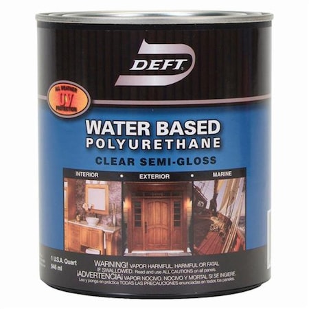 Deft 1 Qt Clear Polyurethane WaterBased Interior/Exterior Semi-Gloss DFT258